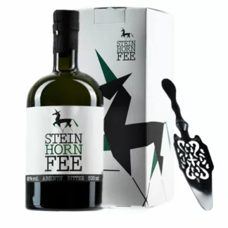 STEINHORN FEE 60% vol. 500 ml (ABSINTH) in der STEINHORN-BOX mit ABSINTHLÖFFEL